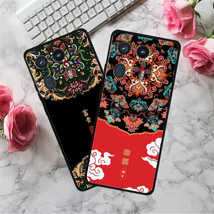 Para el estuche del teléfono Motorola Edge 50 Ultra 5G / Moto X50 Ultra 5G con patrón impreso TPU trasero - Bordado Imperial
