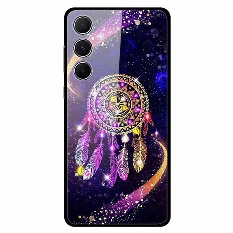 For Samsung Galaxy A55 5G Case Pattern Print Tempered Glass+TPU Anti-Fall Cell Phone Cover - Dream Catcher