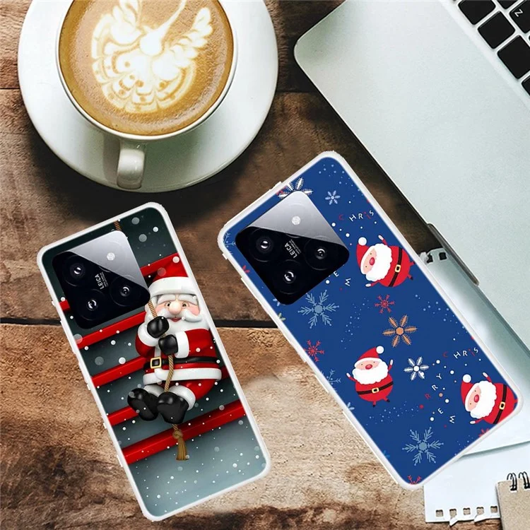 Pour Xiaomi 14 Pro Merry Christmas Case Soft TPU Slim Fit Protective Phone Cover - Cartoon Snowman