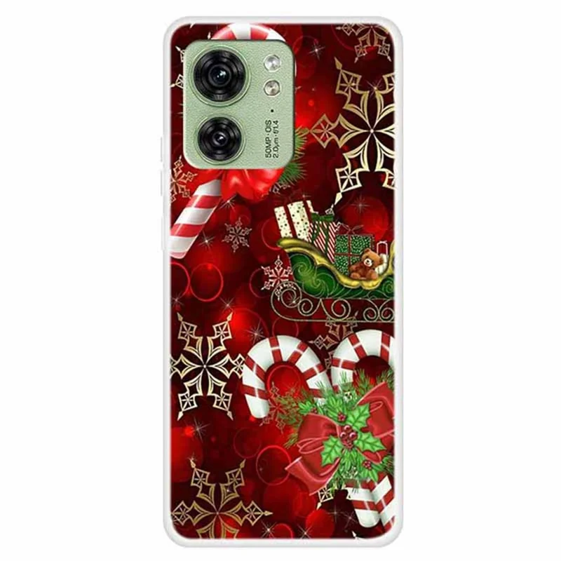 For Motorola Edge 40 5G Case TPU Xmas Theme Protective Phone Cover - Candy