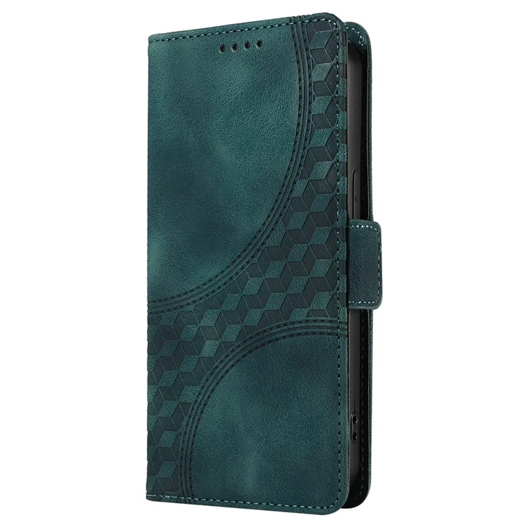 Für iPhone 16 Pro Case Rhombus Starry Leather Wallet Flip Phone Cover - Grün