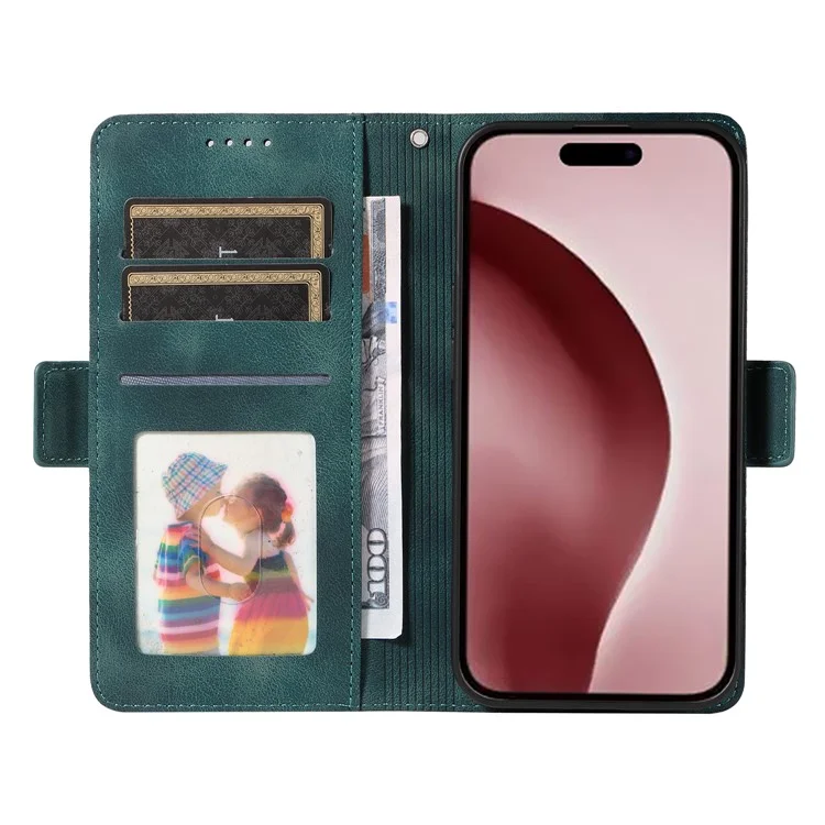 Für iPhone 16 Pro Case Rhombus Starry Leather Wallet Flip Phone Cover - Grün