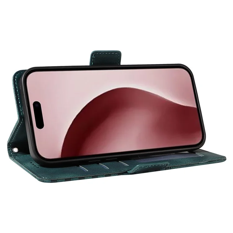 Für iPhone 16 Pro Case Rhombus Starry Leather Wallet Flip Phone Cover - Grün