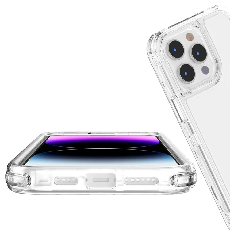 For iPhone 14 Pro Max Case Acrylic+TPU Transparent Protective Phone Cover