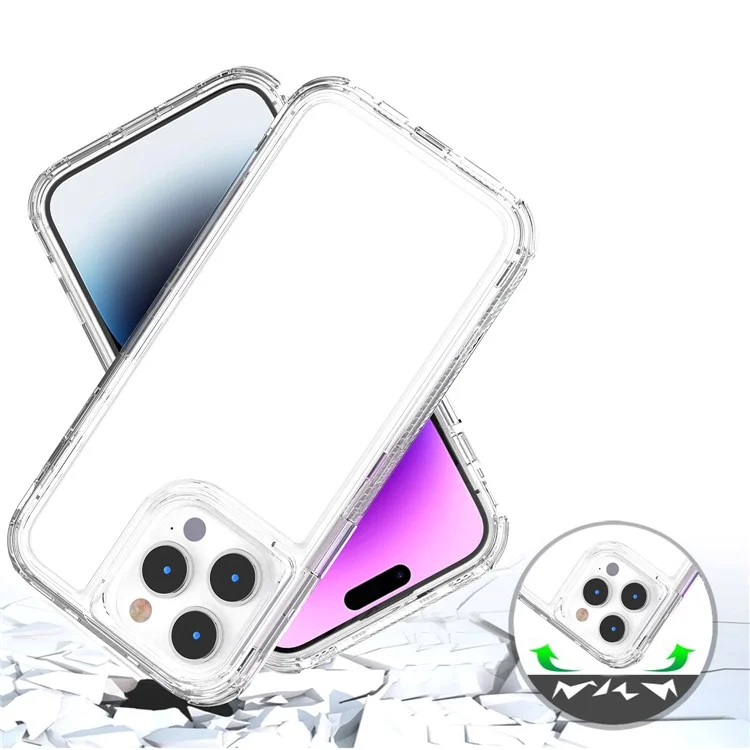 For iPhone 14 Pro Max Case Acrylic+TPU Transparent Protective Phone Cover