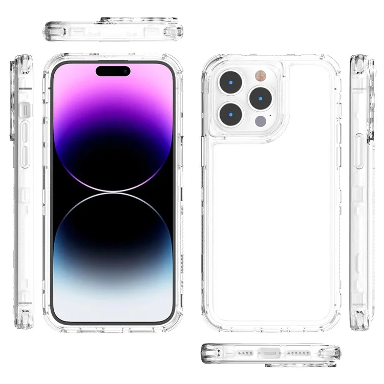 For iPhone 14 Pro Max Case Acrylic+TPU Transparent Protective Phone Cover