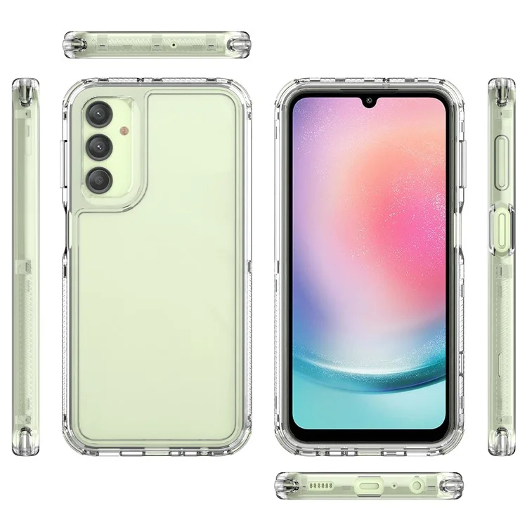 For Samsung Galaxy A24 4G (162.1 x 77.6 x 8.3mm) Clear Case Acrylic+TPU Hybrid Phone Cover