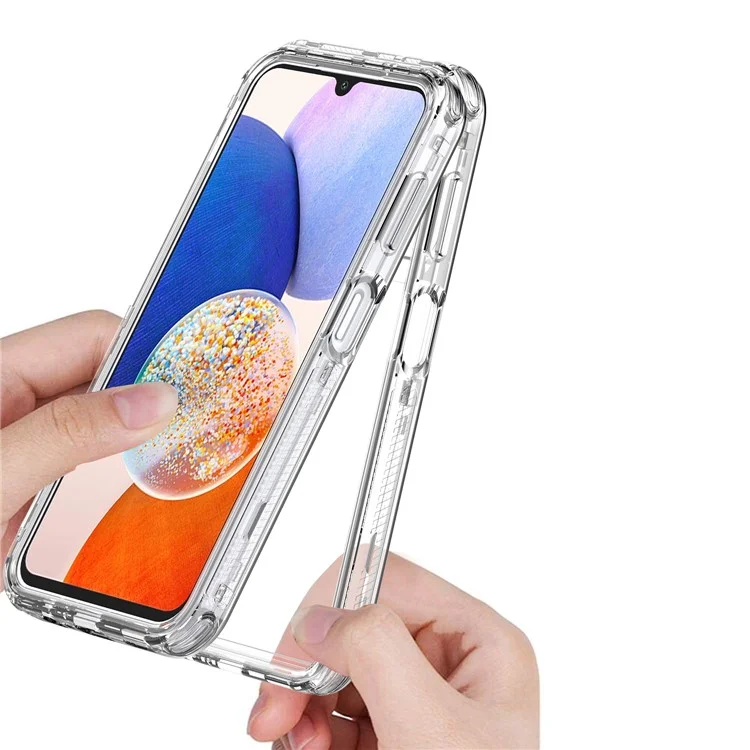 For Samsung Galaxy A14 5G / 4G Clear Phone Case Acrylic+TPU 3-in-1 Design