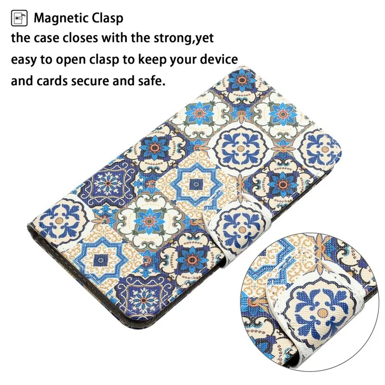 Für Samsung Galaxy A13 4G / 5G / A04s 4G (164,7 x 76,7 x 9,1 mm) Cross Texture Pattern Printing Phone Case PU Leather Wallet Cover mit faltbarem Ständer - Retro Totem