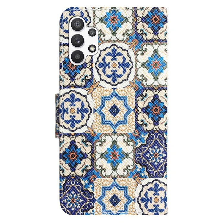 Für Samsung Galaxy A13 4G / 5G / A04s 4G (164,7 x 76,7 x 9,1 mm) Cross Texture Pattern Printing Phone Case PU Leather Wallet Cover mit faltbarem Ständer - Retro Totem