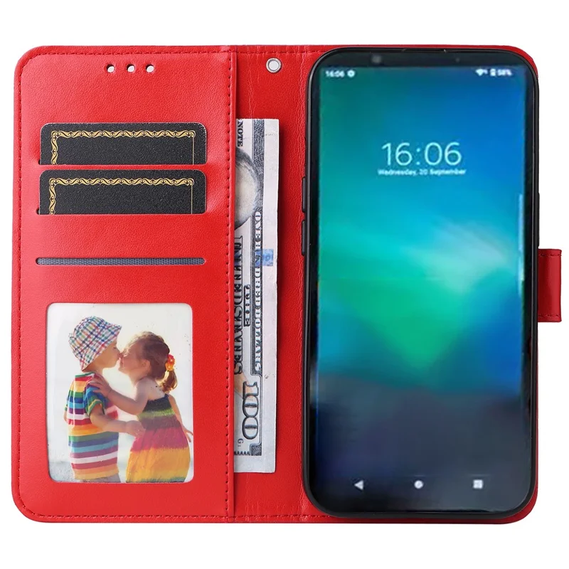For Sony Xperia 5 VI Case PU Leather Phone Wallet Cover Sunflower Pattern - Red