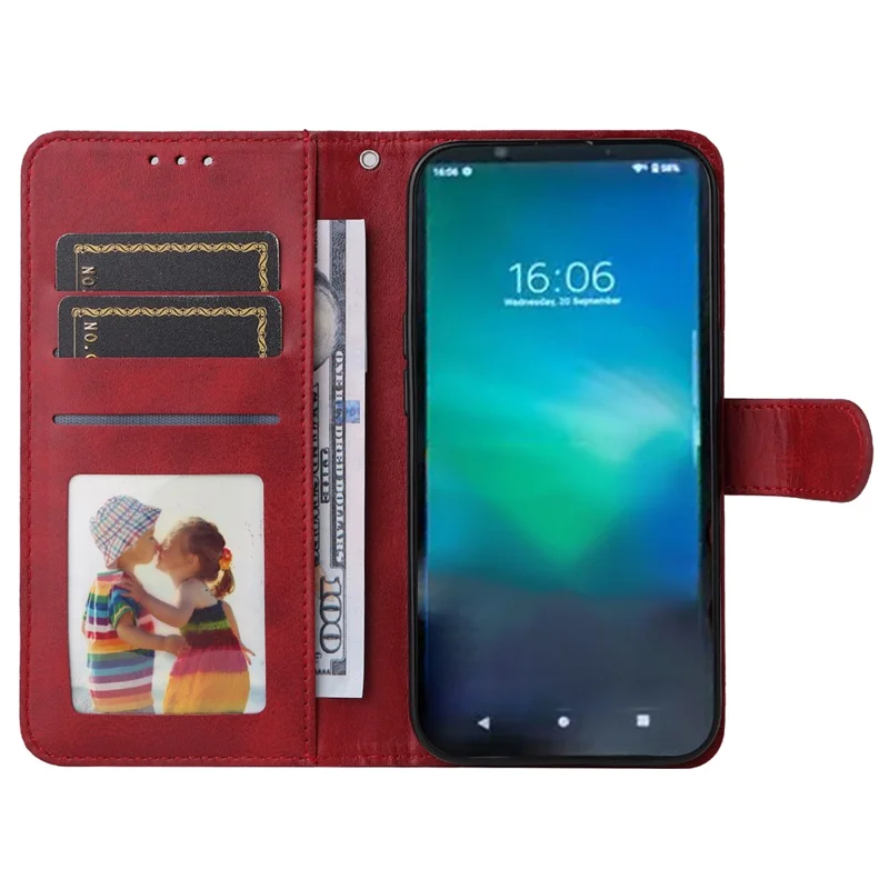 For Sony Xperia 5 VI Case Leather Phone Cover with 3 Card Slots Wallet - Red