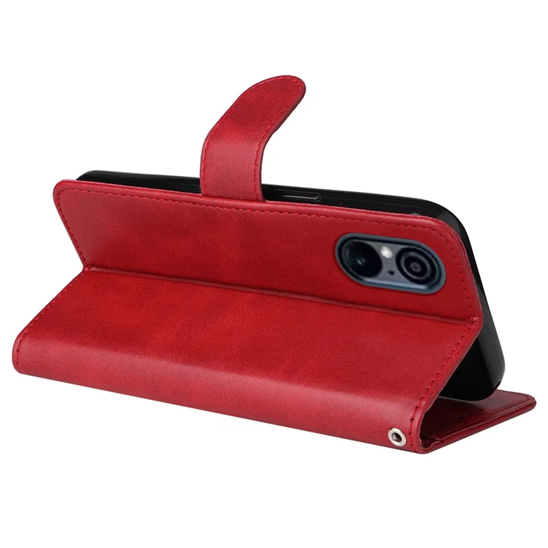 For Sony Xperia 5 VI Case Leather Phone Cover with 3 Card Slots Wallet - Red