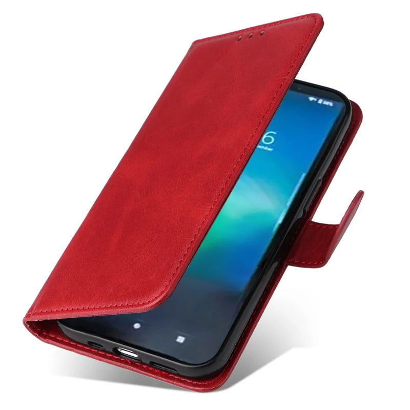 For Sony Xperia 5 VI Case Leather Phone Cover with 3 Card Slots Wallet - Red