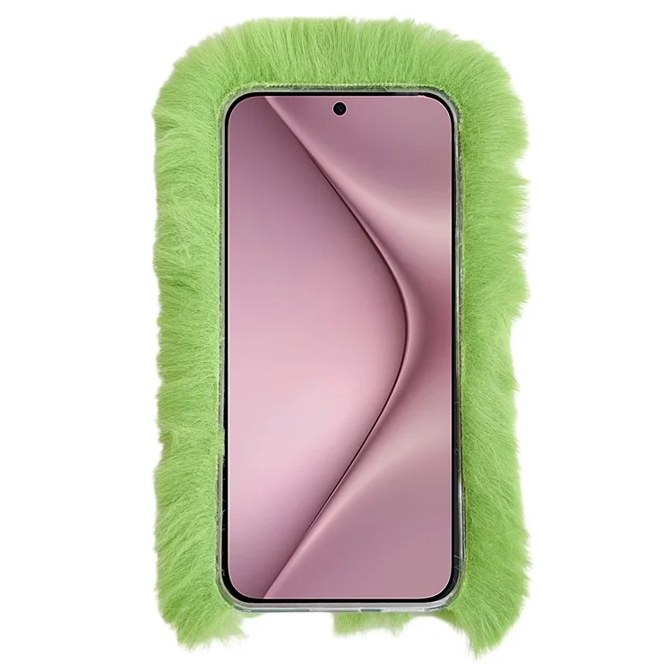 Per Huawei Pura 70 Cell Phone Cases Silver Camera Frame Fluffy TPU Cover - Verde