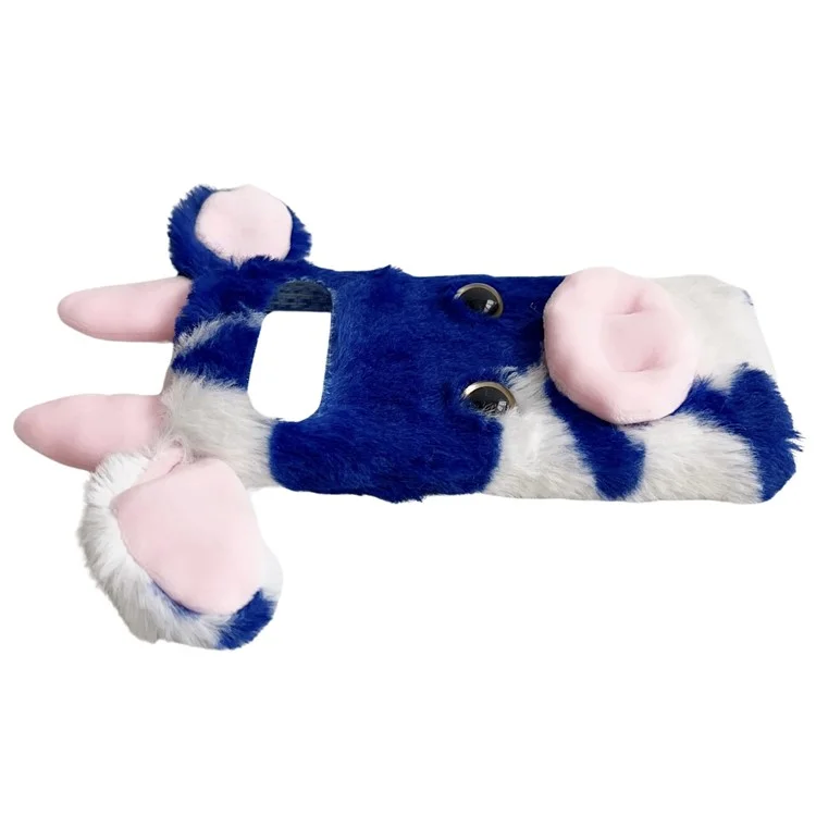 For Google Pixel 9 / 9 Pro Fluffy Cows Ear Cover Shockproof TPU Phone Case - Blue