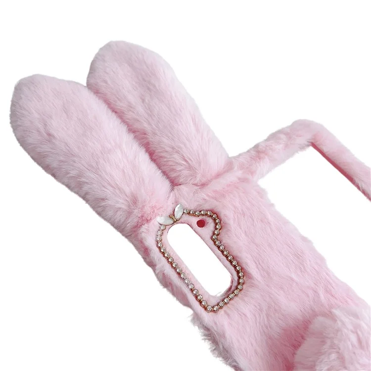 Faltbares Handyhülle für Samsung Galaxy Z Fold6 5G Flauschige Hasenohren Acryl-Abdeckung - Pink