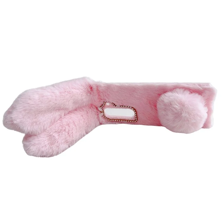 Faltbares Handyhülle für Samsung Galaxy Z Fold6 5G Flauschige Hasenohren Acryl-Abdeckung - Pink