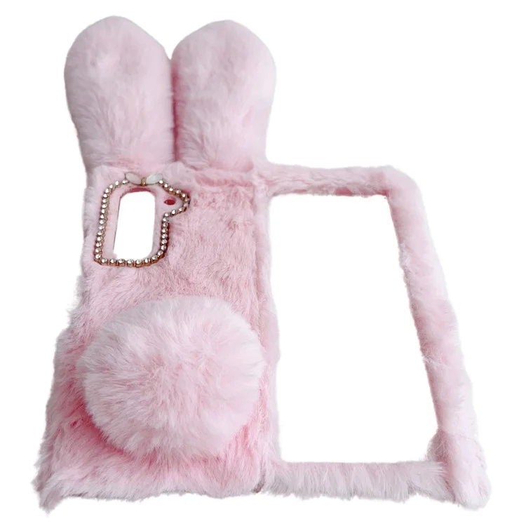 Faltbares Handyhülle für Samsung Galaxy Z Fold6 5G Flauschige Hasenohren Acryl-Abdeckung - Pink