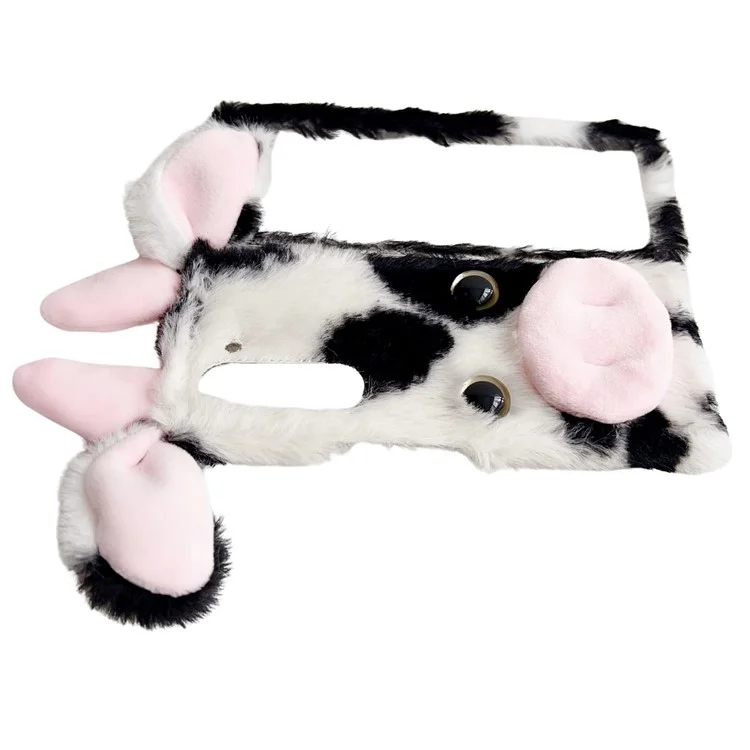 Étui de téléphone pliable pour Samsung Galaxy Z Fold6 5G Fluffy Cows Ear Acrylic Cover - Noir