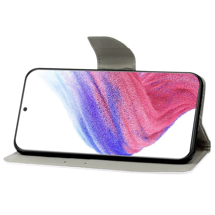 For Samsung Galaxy A12 Cross Texture Full Protection Stand Wallet Case Pattern Printing PU Leather Phone Cover - Elephant