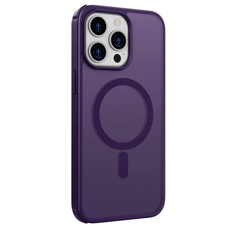 Type B For iPhone 15 Pro Max Case TPU+PC Anti-Drop Phone Cover Compatible with MagSafe - Purple
