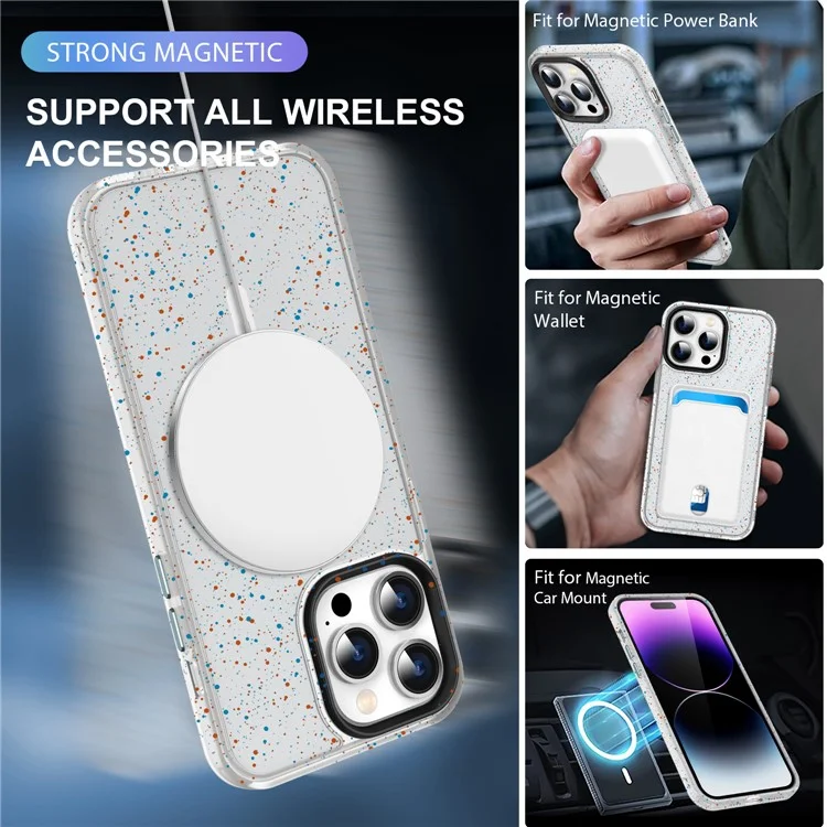 Per iPhone 14 Pro Max Custodia Skin-Touch Matte PC+TPU+Acrilico Cover Telefonica Compatibile con MagSafe - Bianco