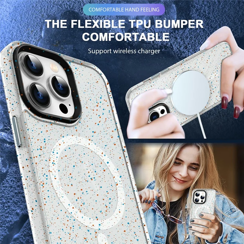 Per iPhone 14 Pro Max Custodia Skin-Touch Matte PC+TPU+Acrilico Cover Telefonica Compatibile con MagSafe - Bianco
