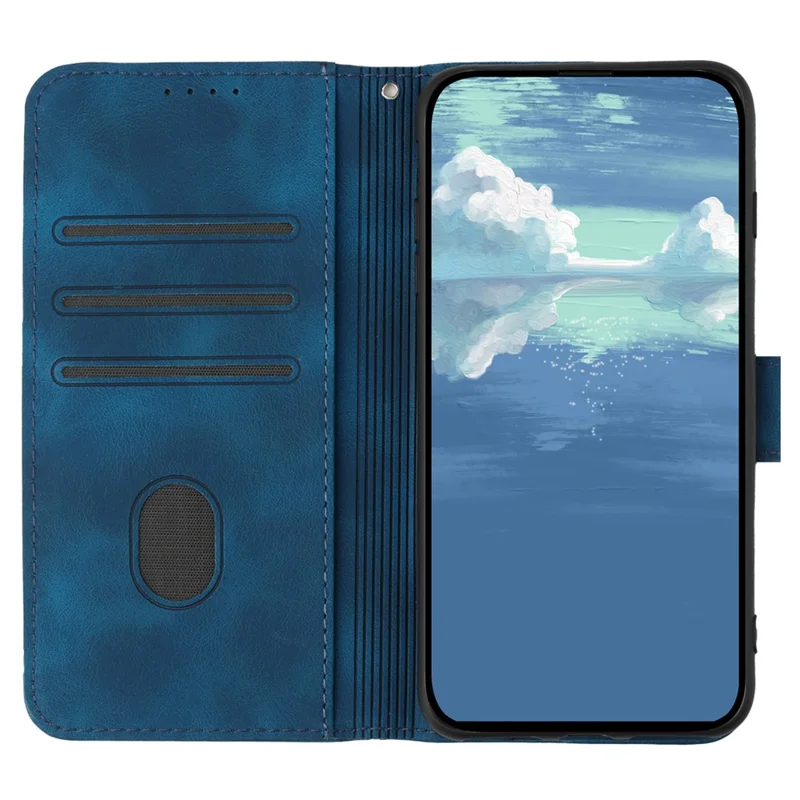 YX0040 For Realme Note 60x 4G / C63 4G / C61 4G Case Leather Phone Cover Geometry Pattern - Sapphire
