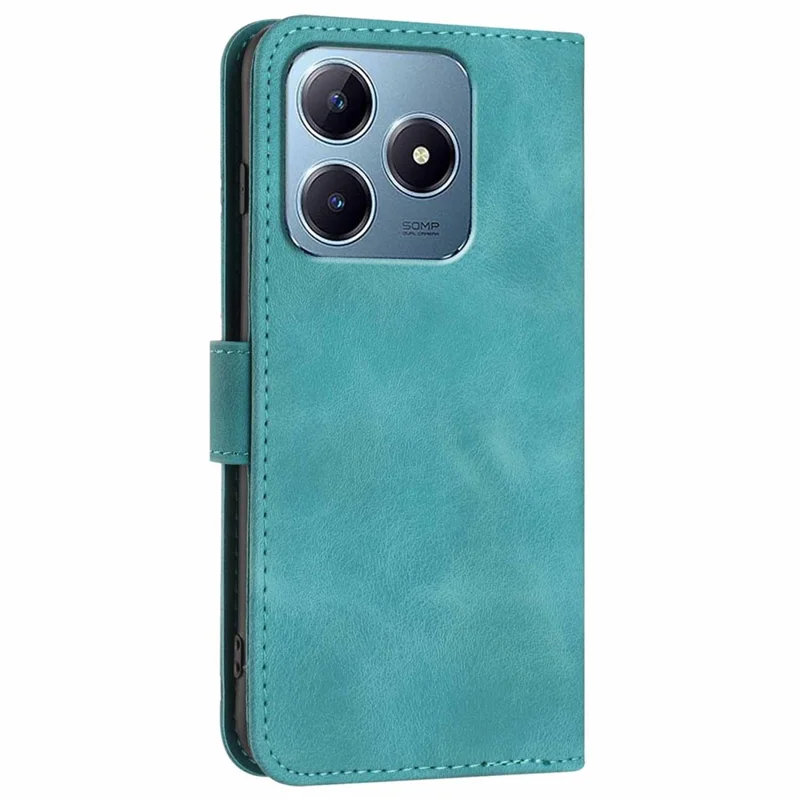 YX0040 For Realme Note 60x 4G / C63 4G / C61 4G Case Leather Phone Cover Geometry Pattern - Baby Blue