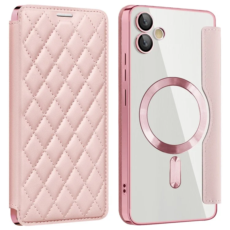 Per Samsung Galaxy A05 4G Custodia Magnetica RFID Blocking Card Holder in Pelle PU Cover per Telefono - Rosa