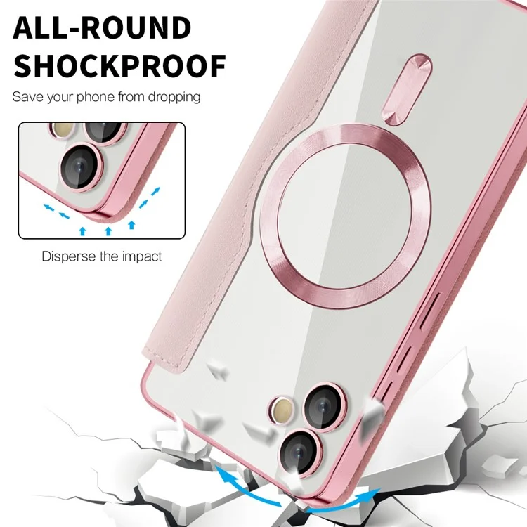 Per Samsung Galaxy A05 4G Custodia Magnetica RFID Blocking Card Holder in Pelle PU Cover per Telefono - Rosa