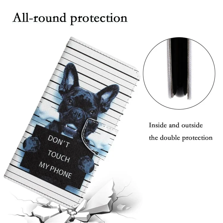 Per Samsung Galaxy A52 4G / 5G / A52s 5G Pattern Printing Stand Wallet Cover Cross Texture PU Leather Anti-drop Phone Case - Non toccare il mio telefono