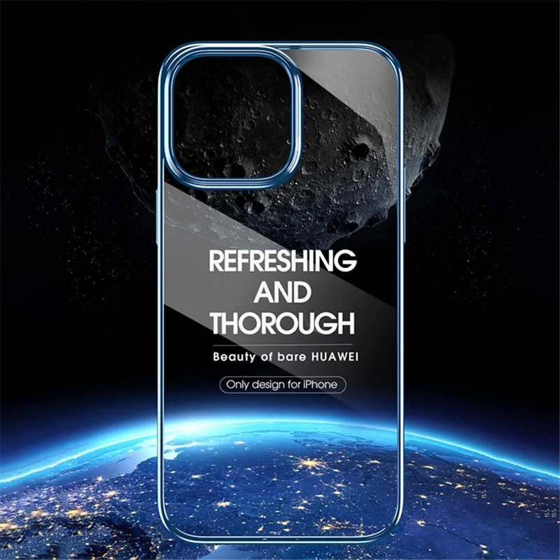 X-LEVEL For iPhone 15 Case Electroplating Frame Hard PC  Shockproof Phone Cover - Blue