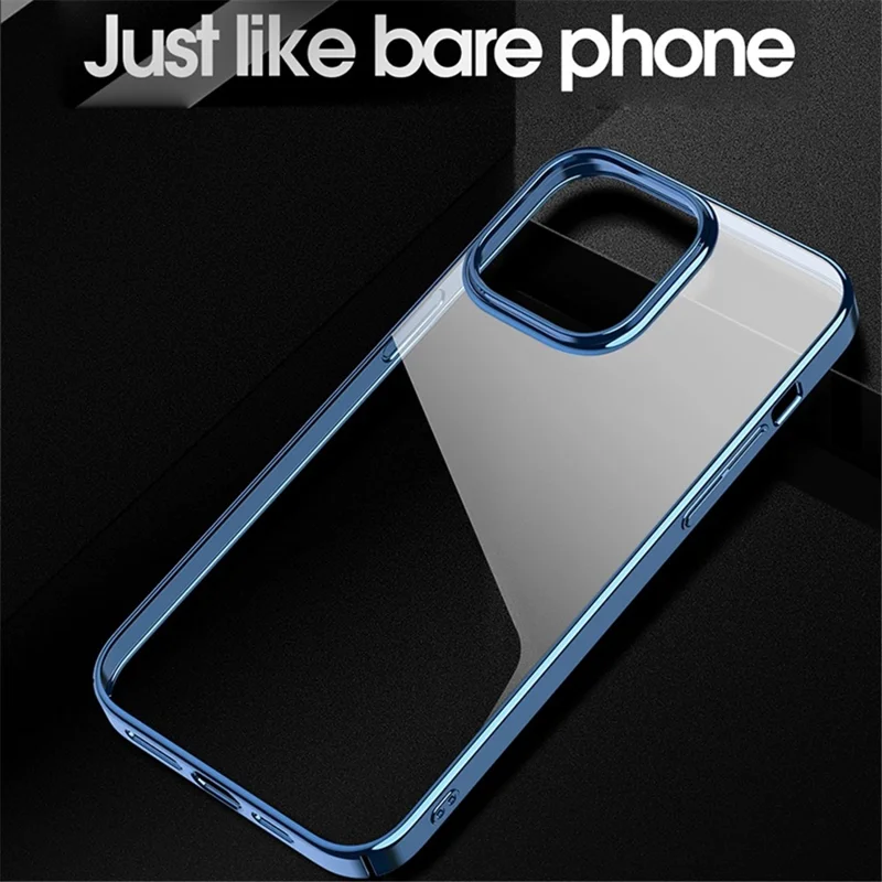X-LEVEL For iPhone 15 Case Electroplating Frame Hard PC  Shockproof Phone Cover - Blue