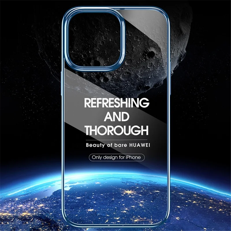 X-LEVEL For iPhone 15 Pro Max Phone Case Hard PC Clear Bakc Cover with Electroplating Frame - Black