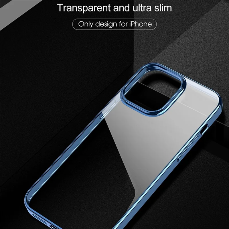X-LEVEL For iPhone 15 Pro Max Phone Case Hard PC Clear Bakc Cover with Electroplating Frame - Black