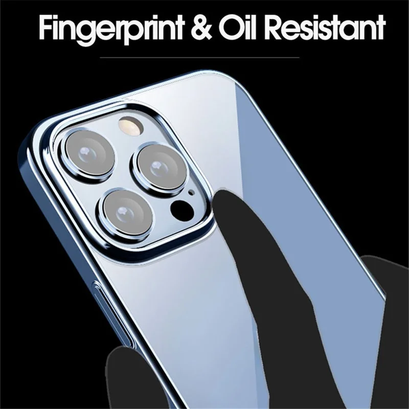 X-LEVEL For iPhone 15 Pro Max Phone Case Hard PC Clear Bakc Cover with Electroplating Frame - Black