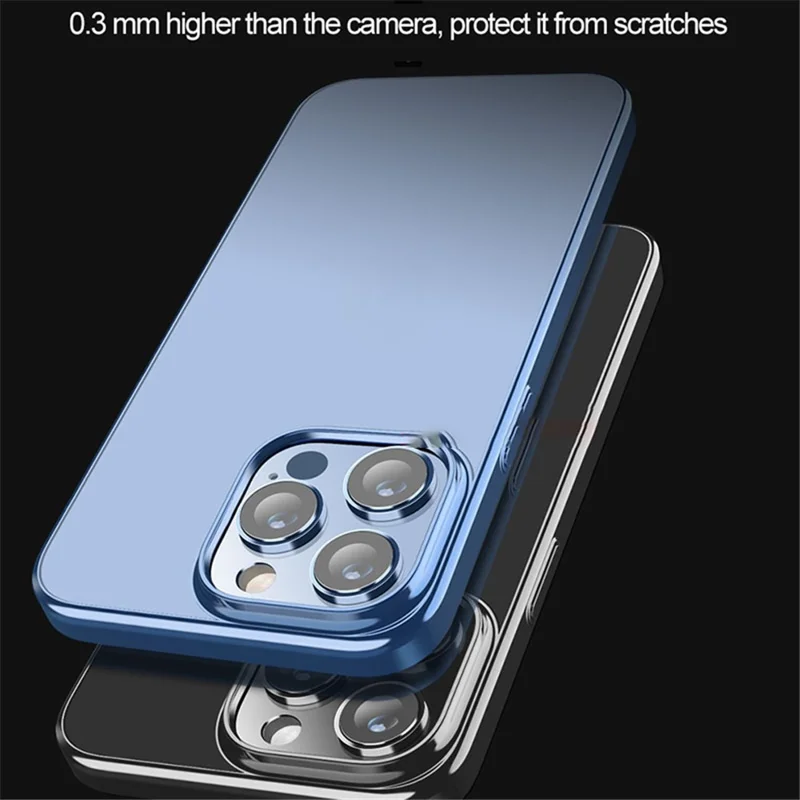 X-LEVEL For iPhone 15 Pro Max Phone Case Hard PC Clear Bakc Cover with Electroplating Frame - Black