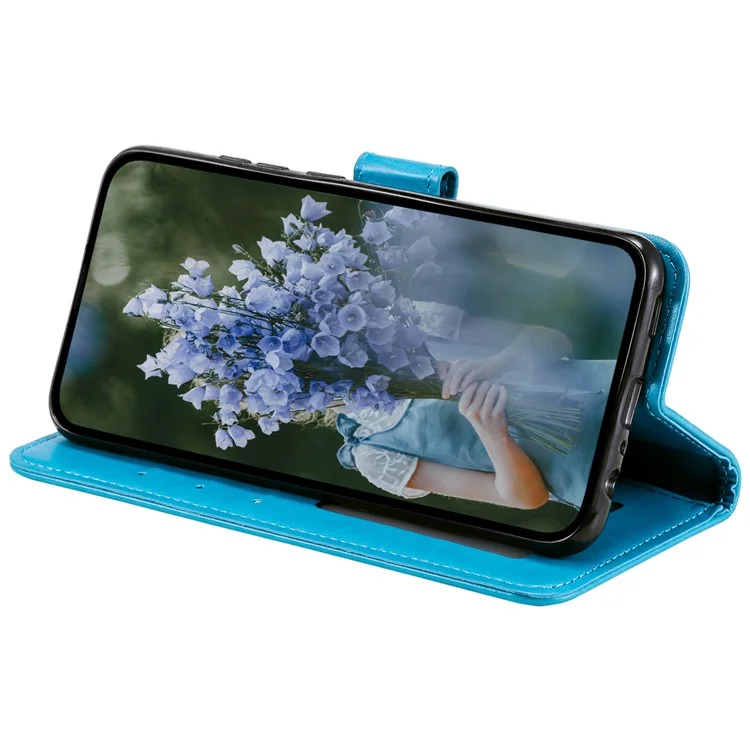 Para Motorola Moto G85 5G / S50 Neo 5G Funda Impresa Totem Funda de Teléfono de Cuero de PU - Azul