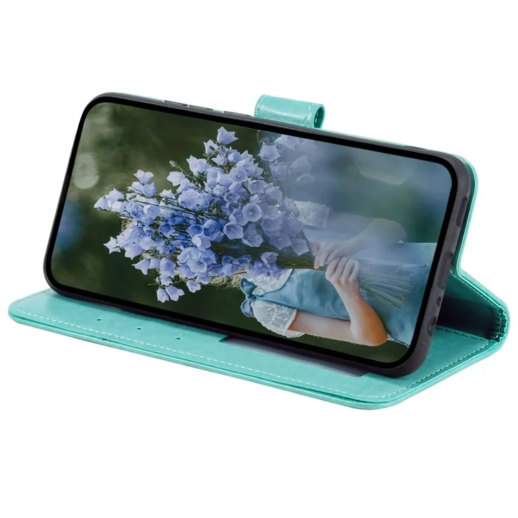 Für Motorola Edge 50 Fusion 5G Wallet Case Mandala Flower Leder Handyhülle - Grün