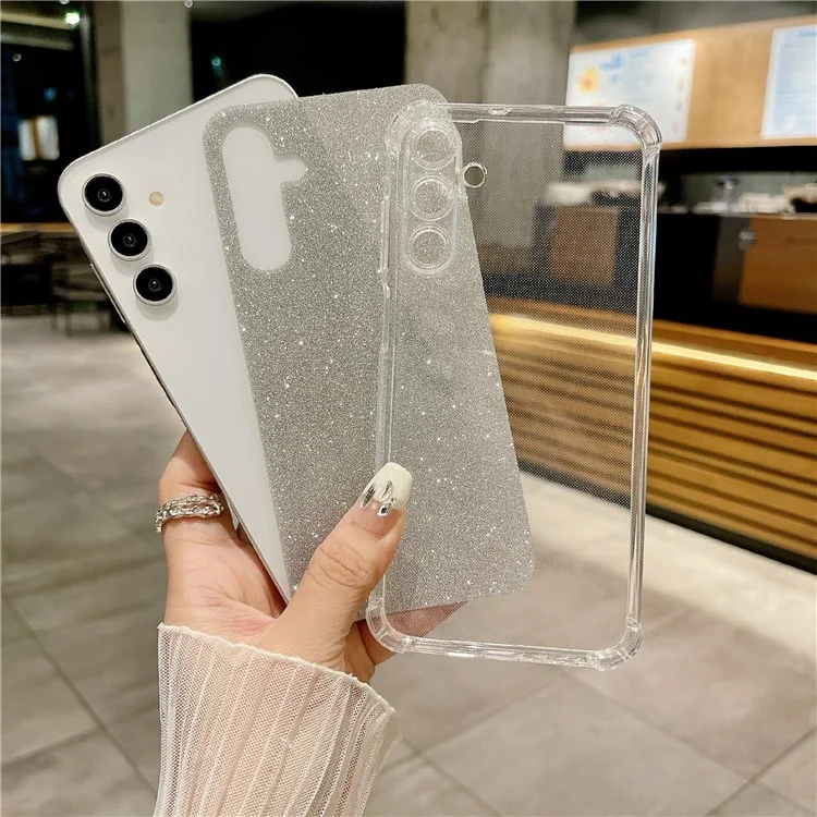 Für Samsung Galaxy A35 5G Case mit Karton-TPU-Handyhülle - Glitter Silber