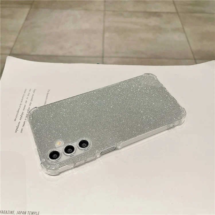 Für Samsung Galaxy A35 5G Case mit Karton-TPU-Handyhülle - Glitter Silber