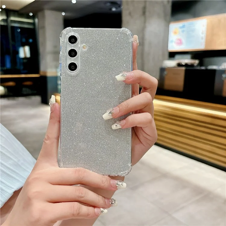 Für Samsung Galaxy A35 5G Case mit Karton-TPU-Handyhülle - Glitter Silber