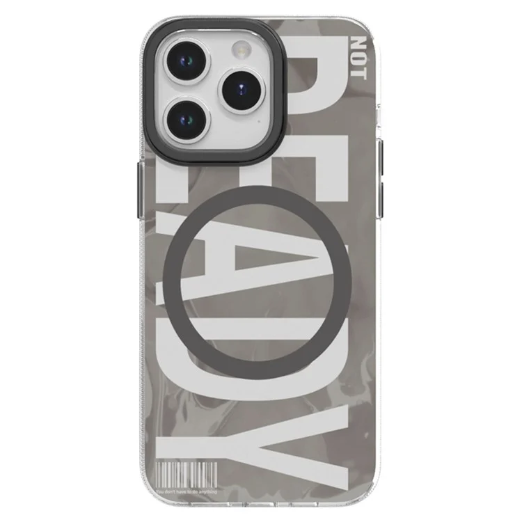 TGVI's For iPhone 15 Pro Max Case Kompatibel mit MagSafe Pattern IML Matt Phone Cover - Grau