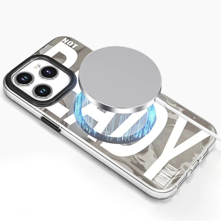 TGVI's For iPhone 15 Pro Max Case Kompatibel mit MagSafe Pattern IML Matt Phone Cover - Grau