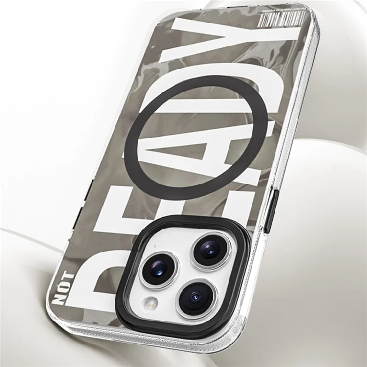 TGVI's For iPhone 15 Pro Max Case Kompatibel mit MagSafe Pattern IML Matt Phone Cover - Grau