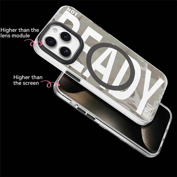 TGVI's For iPhone 15 Pro Max Case Kompatibel mit MagSafe Pattern IML Matt Phone Cover - Grau