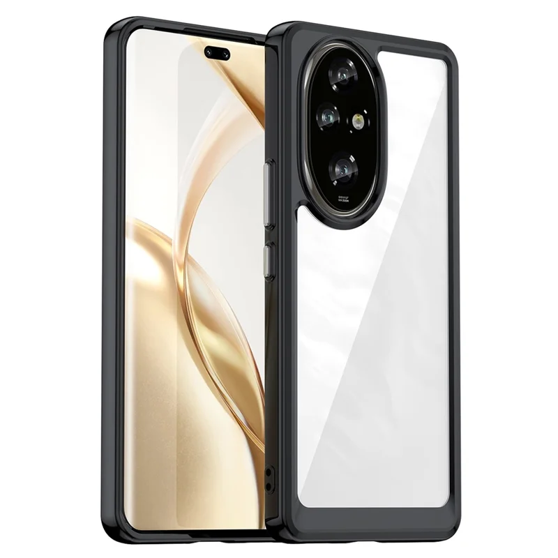 Para Honor 200 Pro 5G Case TPU +tampa de Telefone de Proteção Acrílica - Preto
