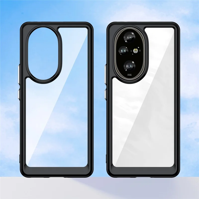 Para Honor 200 Pro 5G Case TPU +tampa de Telefone de Proteção Acrílica - Preto
